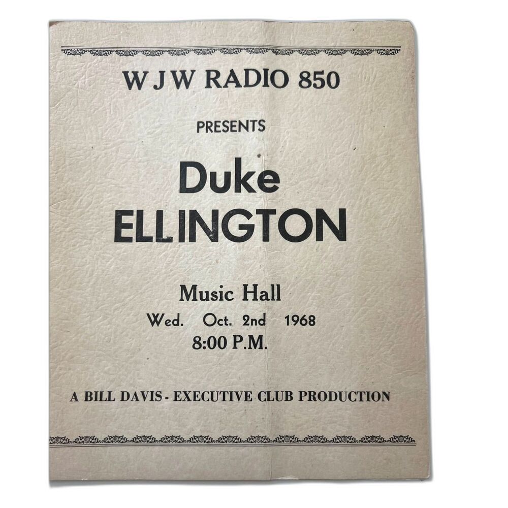 Vintage Duke Ellington 1968 Matawan Recording Corp Cleveland OH Concert Playbill